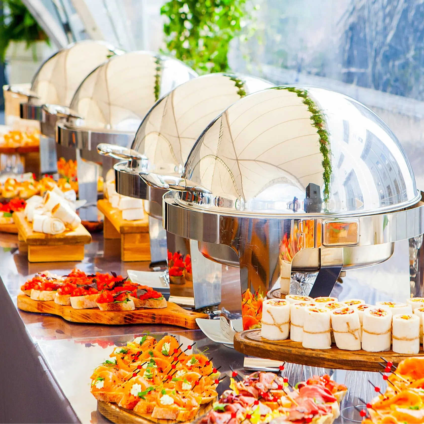 Buffet service at a corporate dining event
