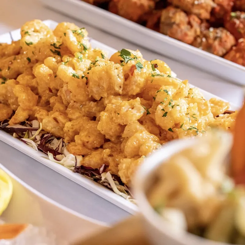 Fried shrimp are always a hit - here served family style